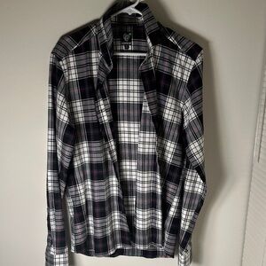 Twisted Black and White Plaid Casual Button Down Shirt